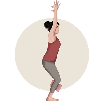 modified Chair Pose for sensitive knees