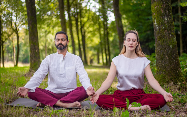 two yogis learn how to practice drishti in meditation two yogis learn how to practice drishti in meditation