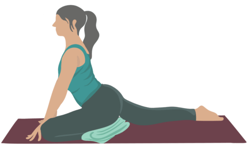 A woman learns how to modify Pigeon Pose