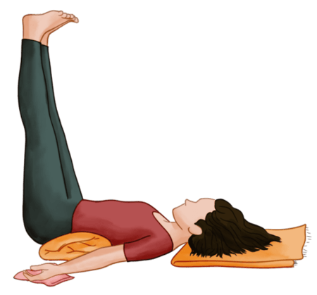 Legs-Up-the-Wall Pose (Viparita Karani) with props Legs-Up-the-Wall Pose (Viparita Karani) with props