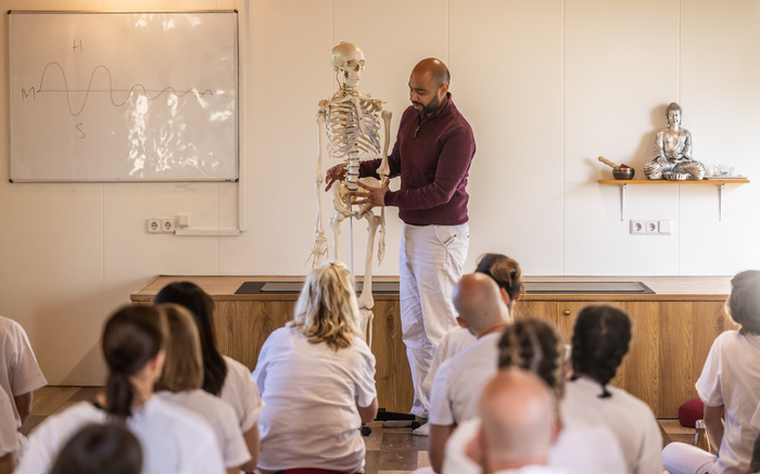 Students learn Yin Yoga anatomy and alignments for a safe class Students learn Yin Yoga anatomy and alignments for a safe class