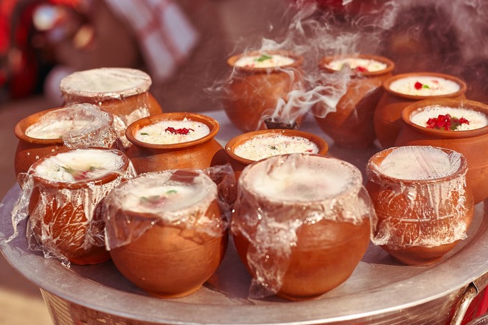 Rose lassi for pitta dosha balance