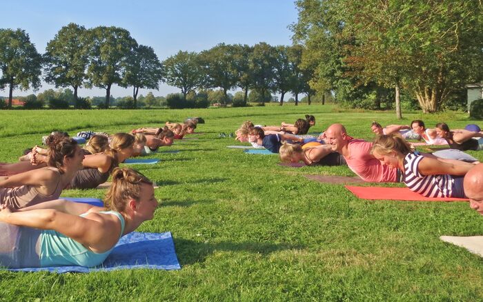 Locust pose practice session outdoor Locust pose practice session outdoor