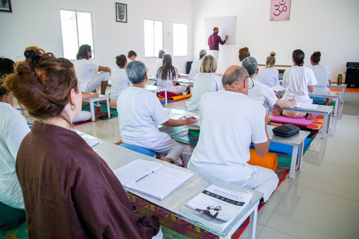 Yoga students learn about sage Patanjali and the Yoga Sutras Yoga students learn about sage Patanjali and the Yoga Sutras