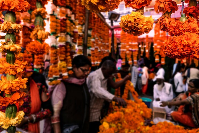 Colorful market in India Colorful market in India
