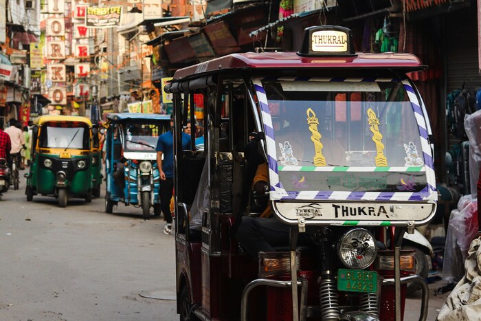 Rickshaw taxis in Delhi, India Rickshaw taxis in Delhi, India