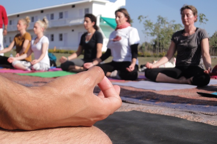 Group meditation session