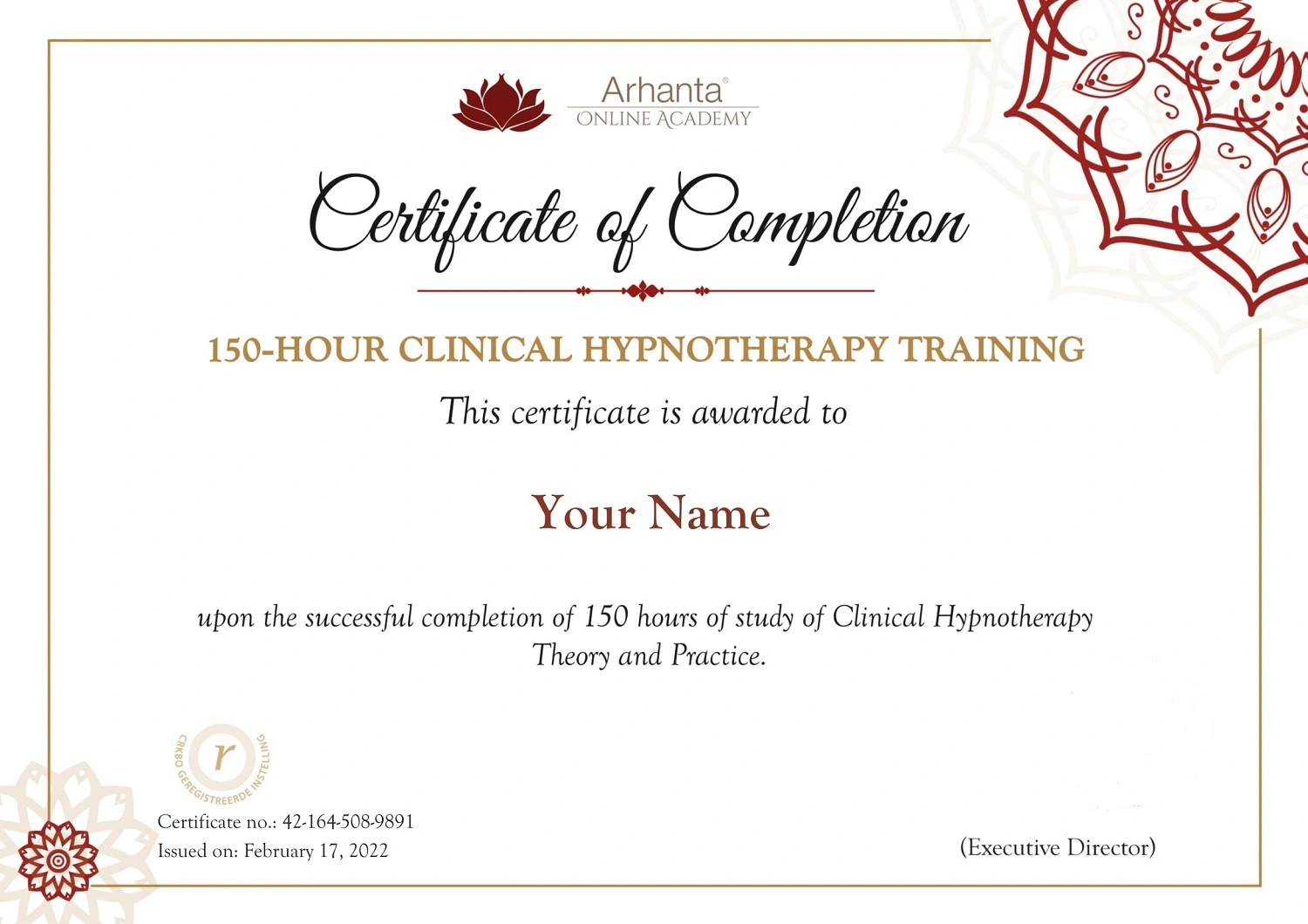 150 Hour Clinical Hypnotherapy Training