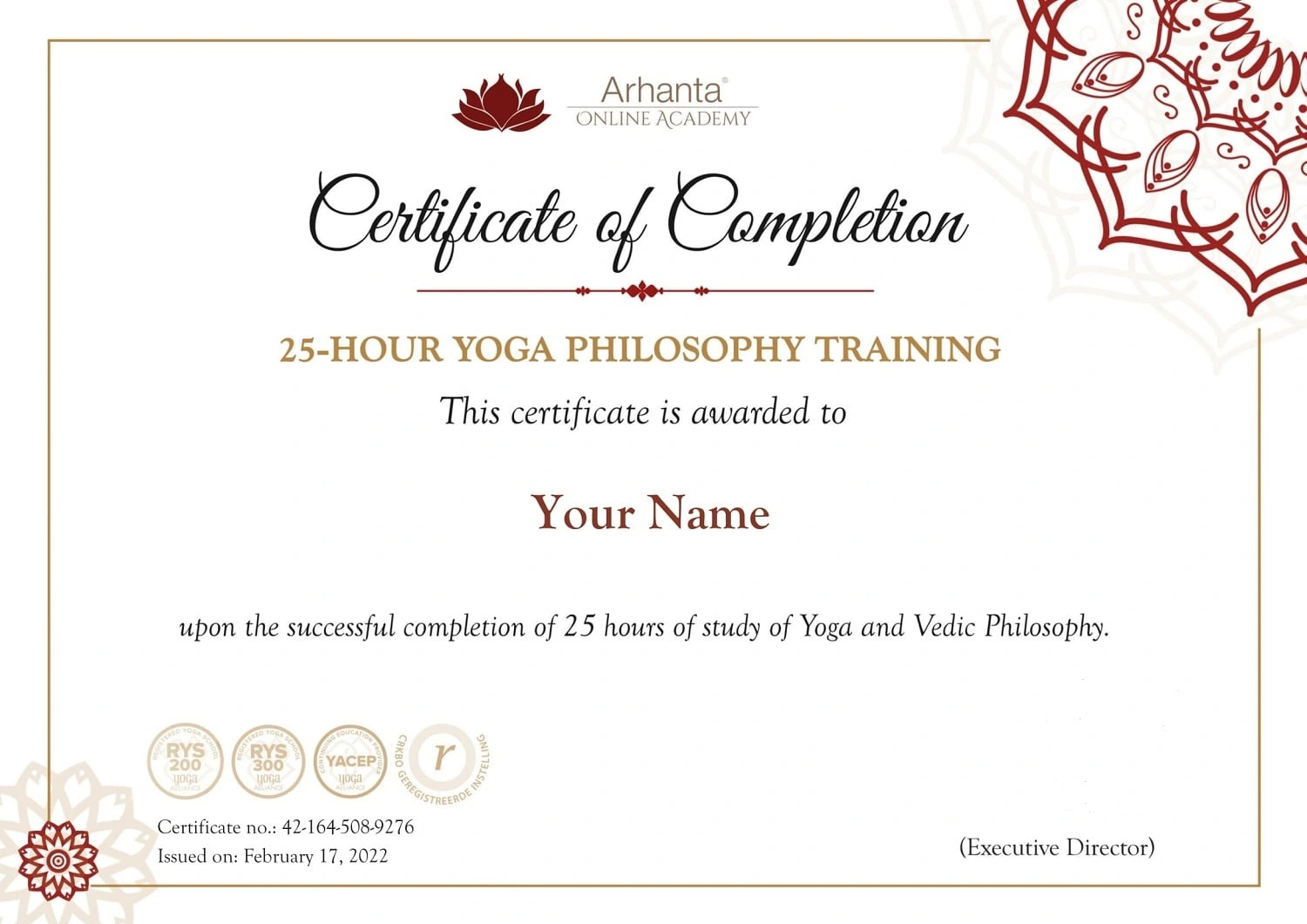 25 Hour Yoga Philosophy Training