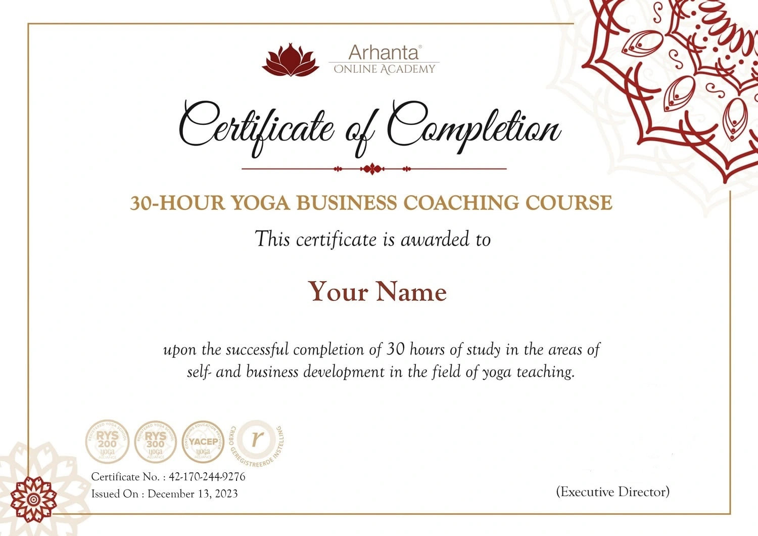 30-hour Yoga Business Coaching Certification
