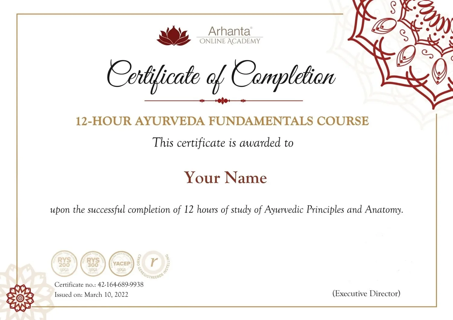 Ayurveda Online Certification