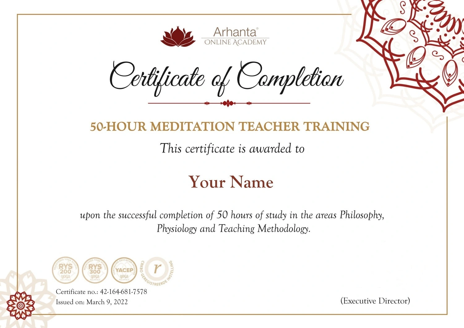 Meditation Certification Online
