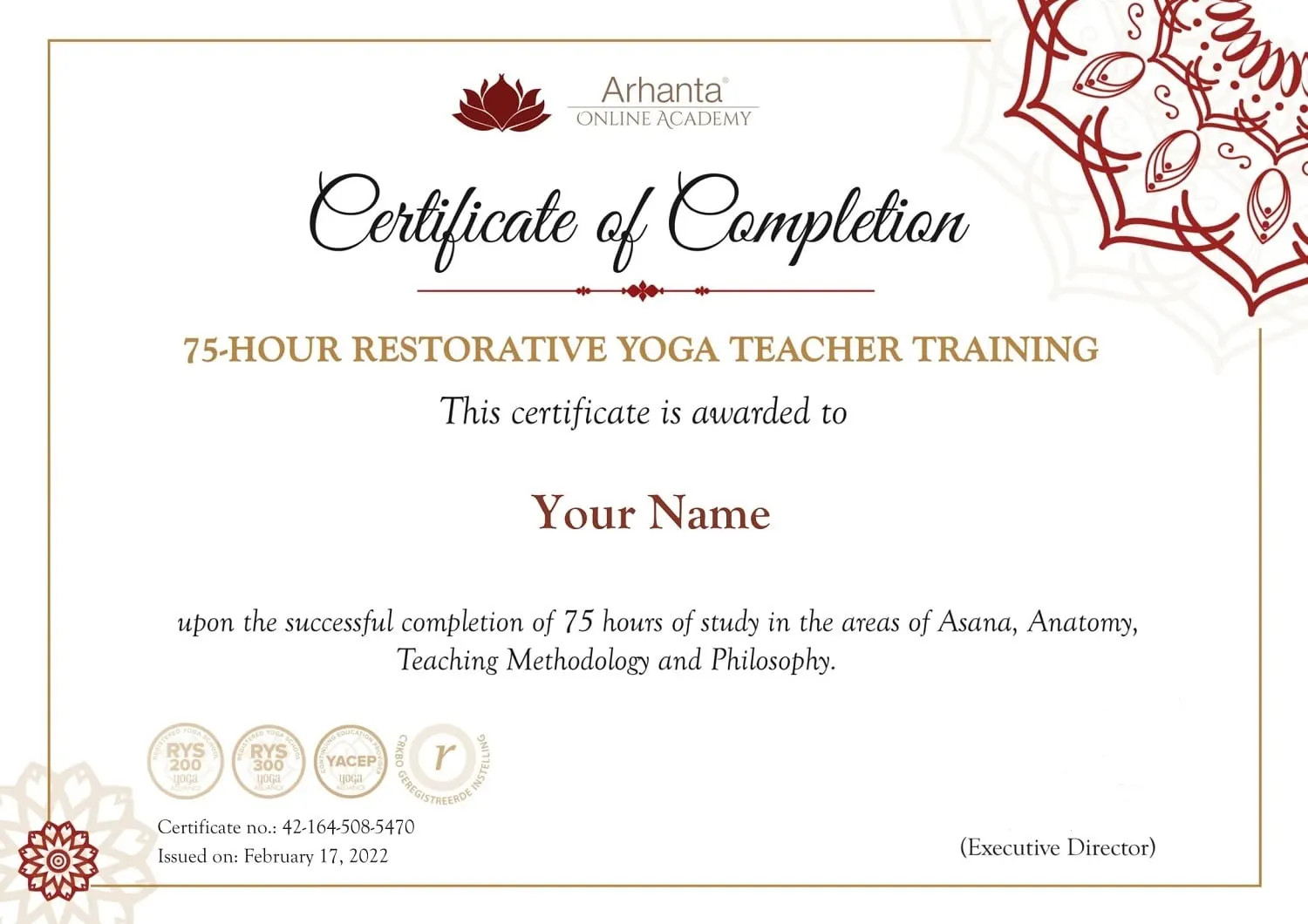 Restorative Yoga Certification