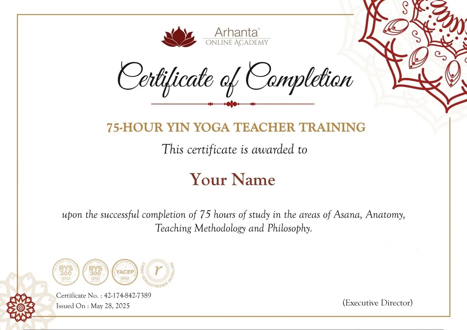 75 hour Yin Yoga Certification Online